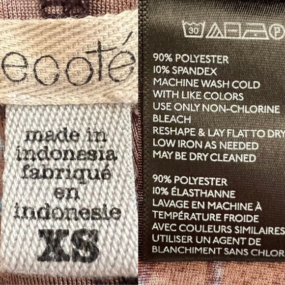 Ecote Brown & Blue Velour Open Back Strapy Midi Dress - Picture 8 of 8